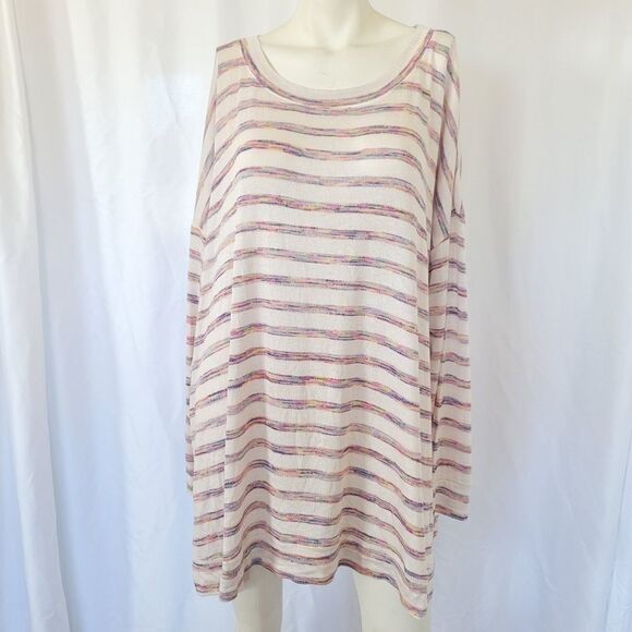COMO BLU Striped Top blouse size 3X - Picture 5 of 8